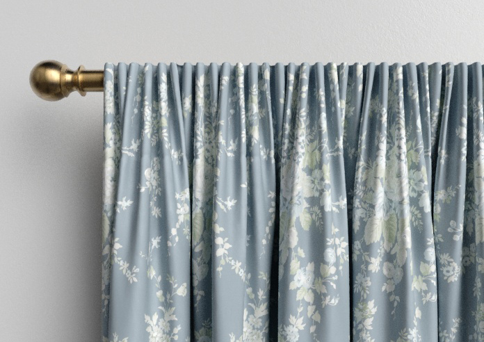 Shabby Chic by Rachel Ashwell Garden Floral, Dusky Blue - Made to Measure Curtains - Image 9